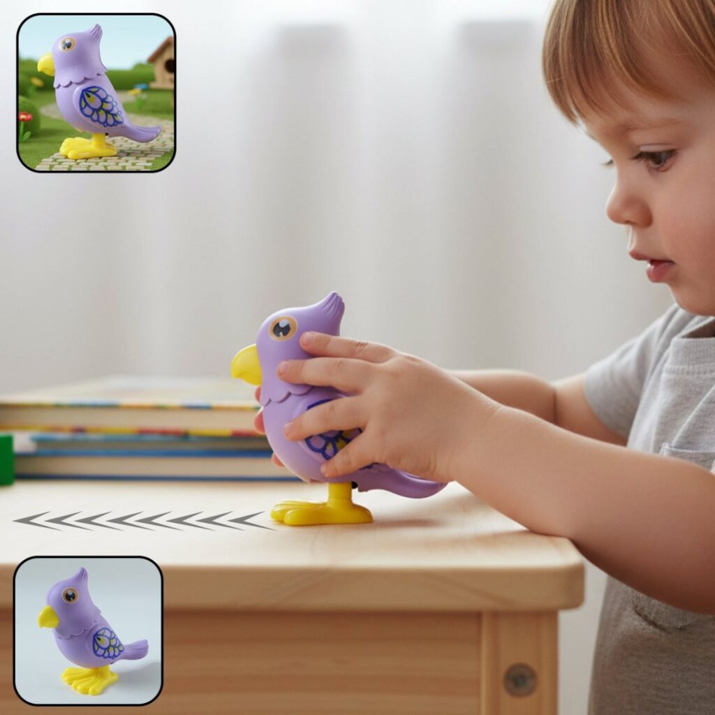Key Operated Jumping Bird Toy for Kids