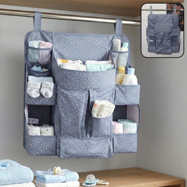 Multi-Pocket Hanging Baby Care Organizer for Nursery
