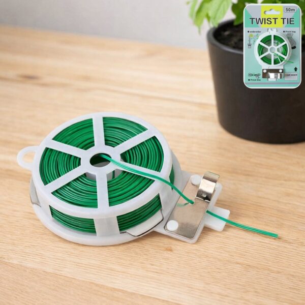 Reusable Green Twist Tie Roll (50 Meter Length)