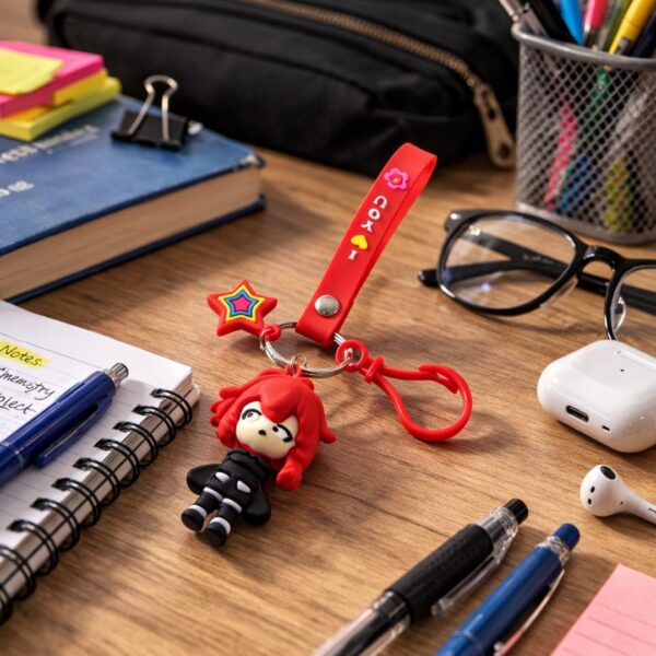 Cute Cartoon Girl Character Keychain