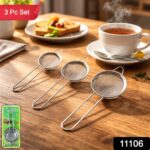 Stainless Steel Tea Strainer 3 Piece Set - Image 2