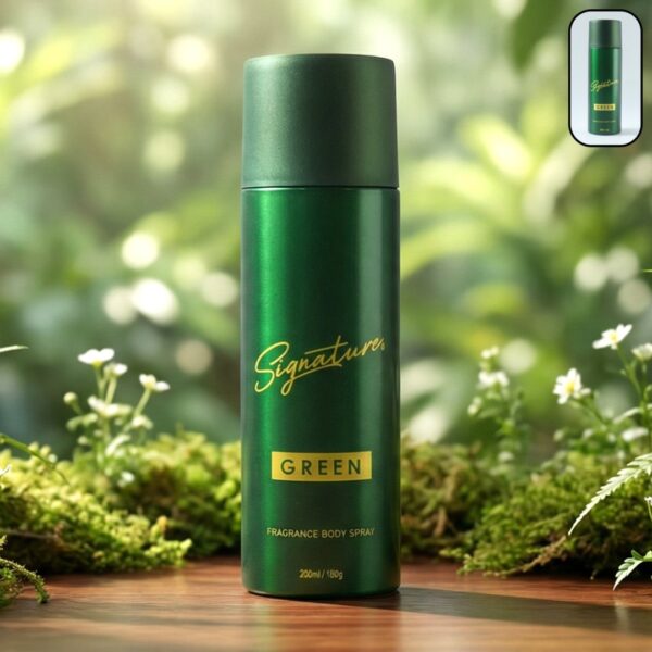 Signature Premium Green Fragrance Body Spray can