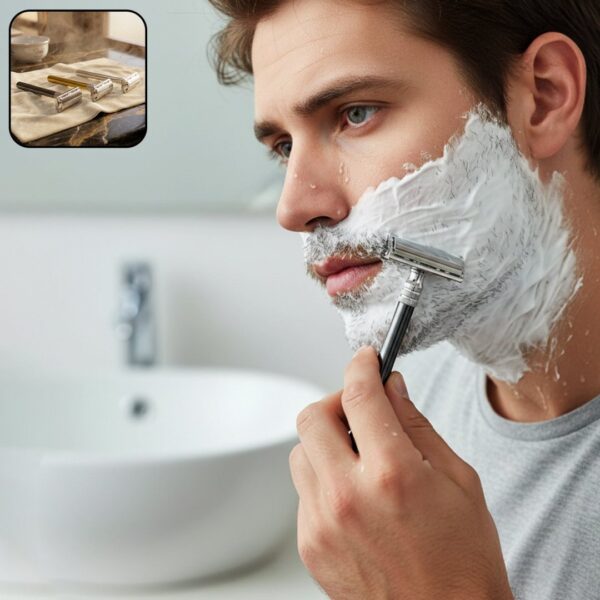 Classic double edge shaving razor for men