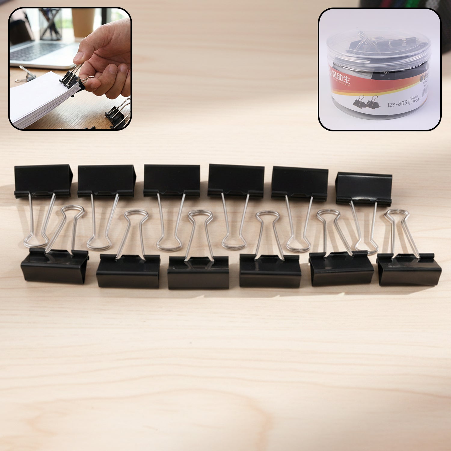 01_aca44438-fa00-4c43-ba41-5125d68ccbf4.jpg 51 mm Large Binder Clips (12 Pc Set) - Image 1