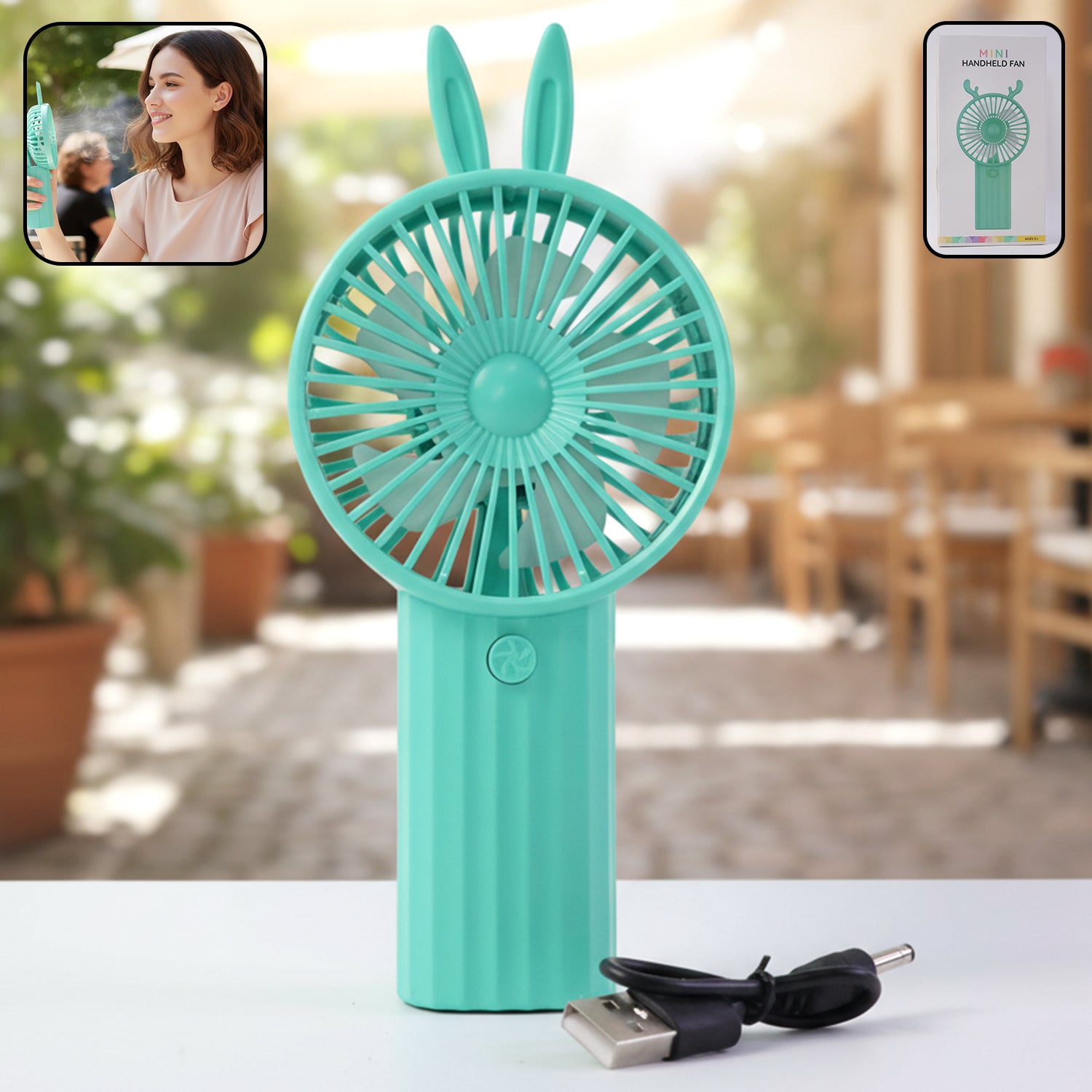 01_b172e452-a142-4579-b0f5-5998a0f791bb.jpg Cute Bunny Ear Design Portable USB Rechargeable Mini Handheld Fan