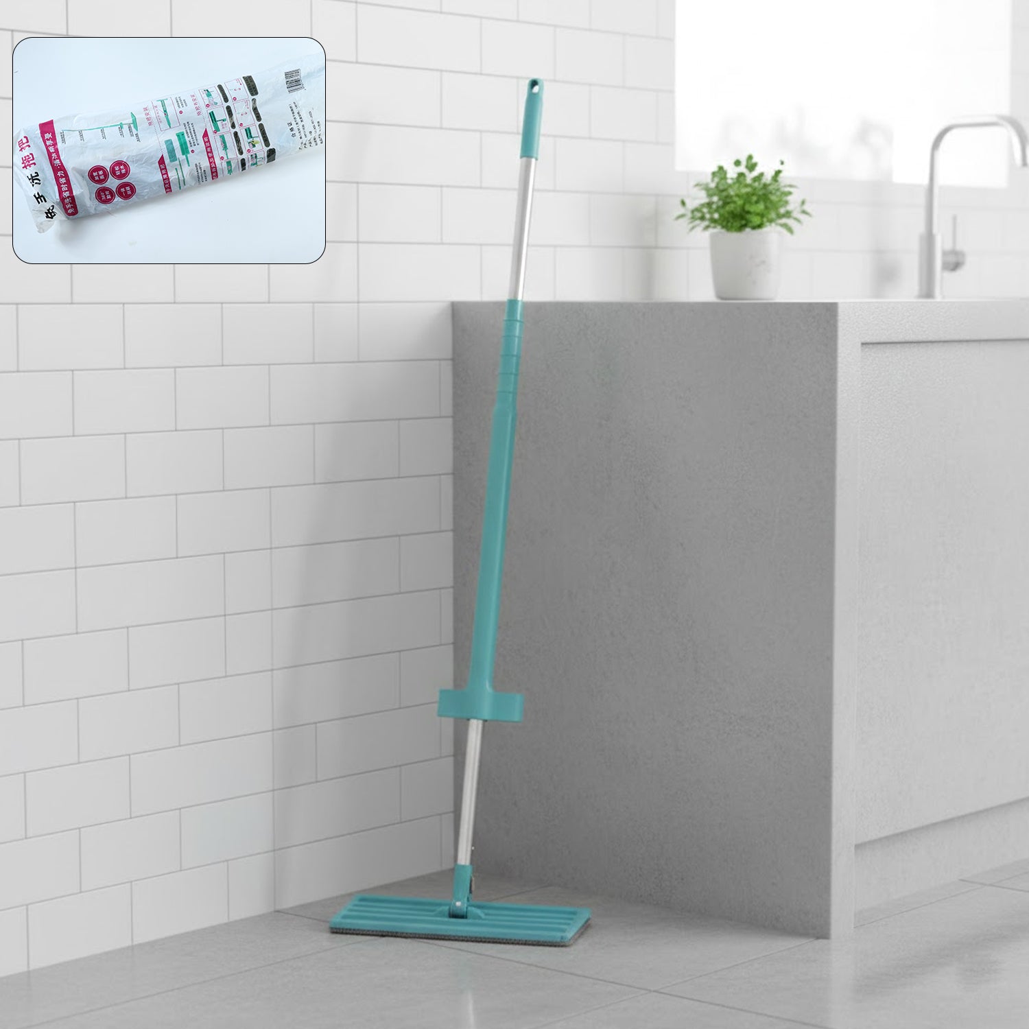 Flat Floor Cleaning Mop with Long Handle