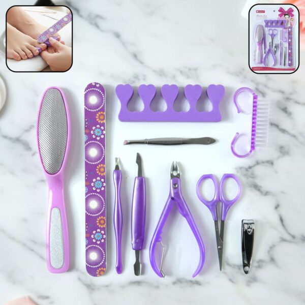 10 piece manicure and pedicure nail care tool set