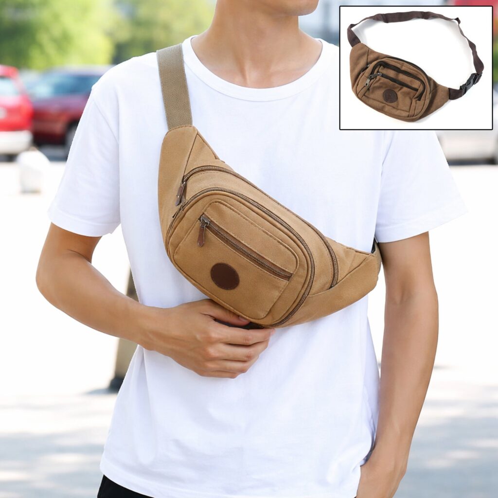 Stylish Canvas Waist Bag for Men and Women