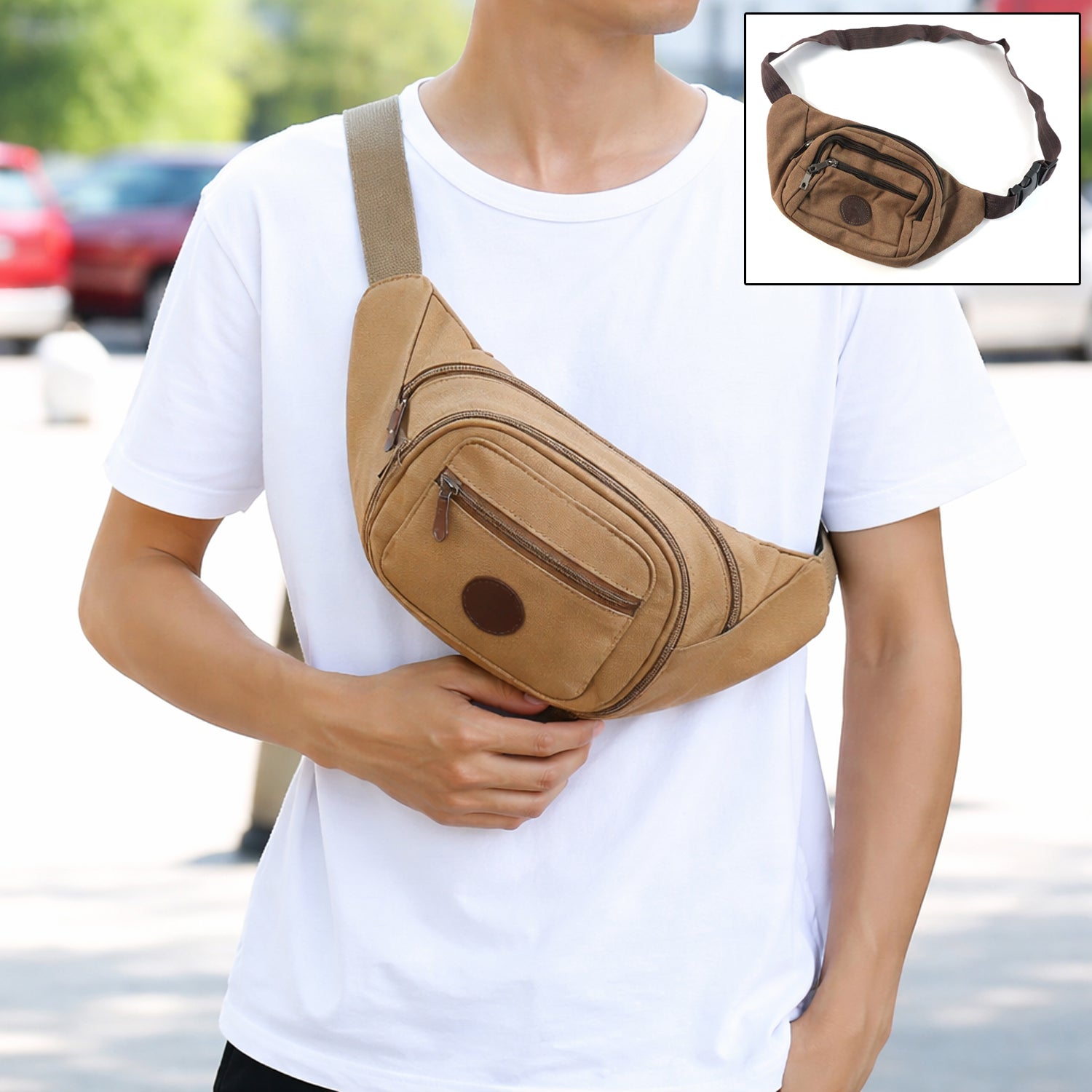 Stylish Canvas Waist Bag for Men and Women