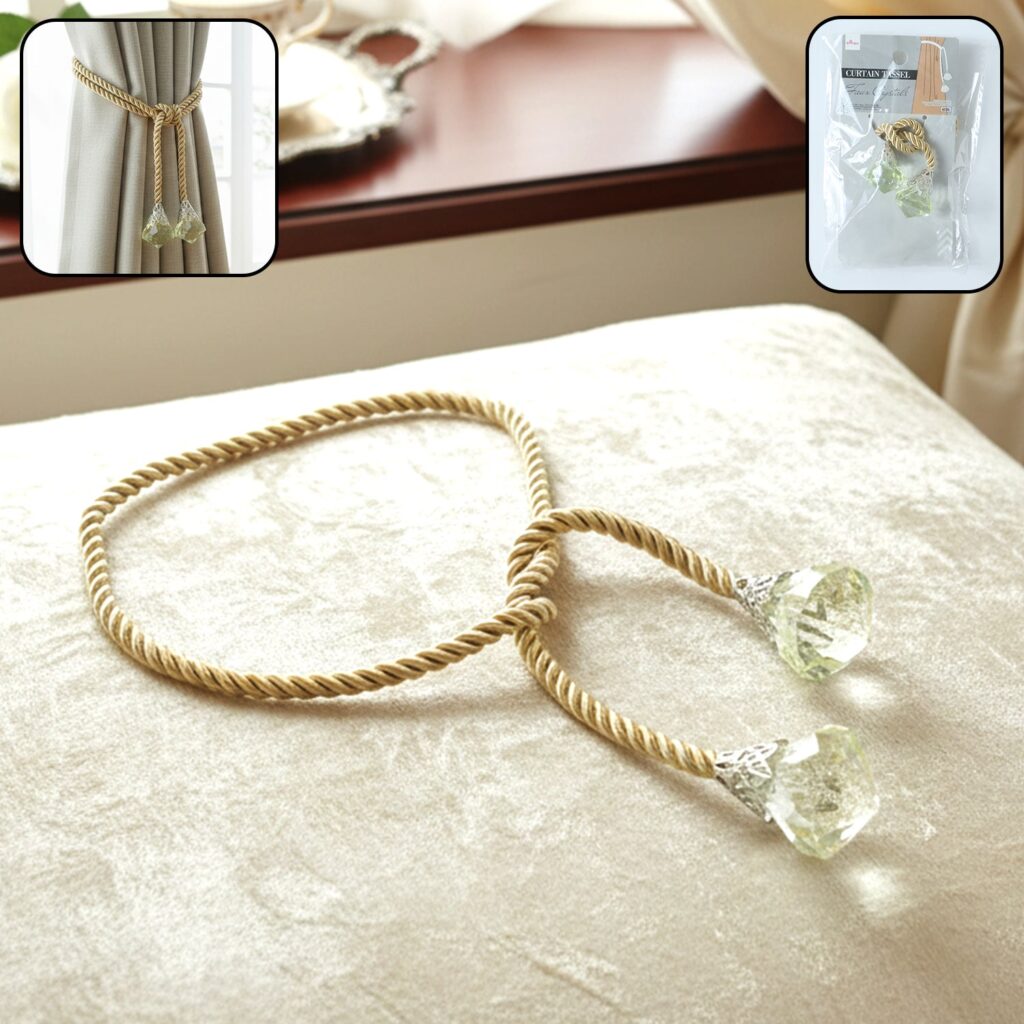 Luxury Decorative Curtain Tassel Tieback with Crystal Drops