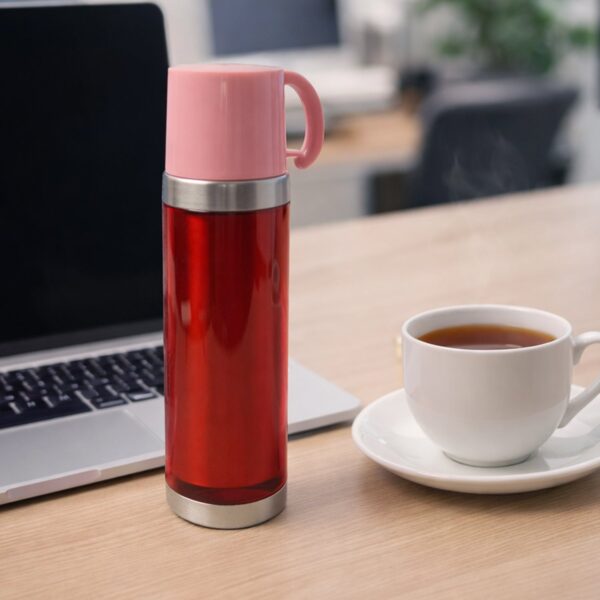 Insulated travel mug bottle with handle lid