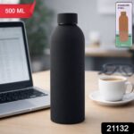 Stainless Steel Double Wall Vacuum-Insulated Drink Water (Black / 500 ML Approx) - Image 2