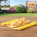 Yellow and white beaded skipping jump rope for kids