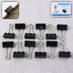 Extra Large Heavy-Duty Black Binder Clips 41mm 12 Pc Set