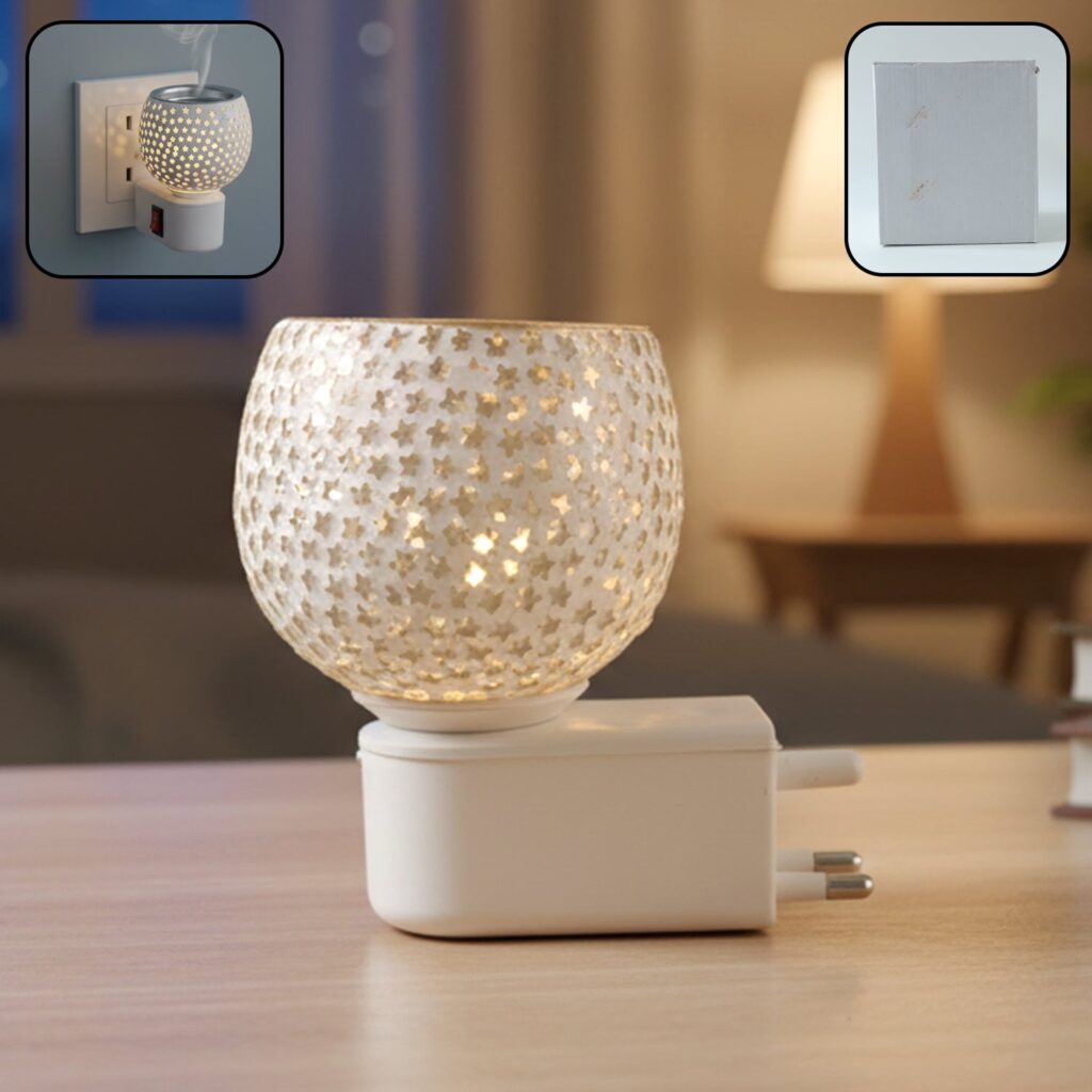 Premium Star Cut Glass Aroma Diffuser Night Lamp
