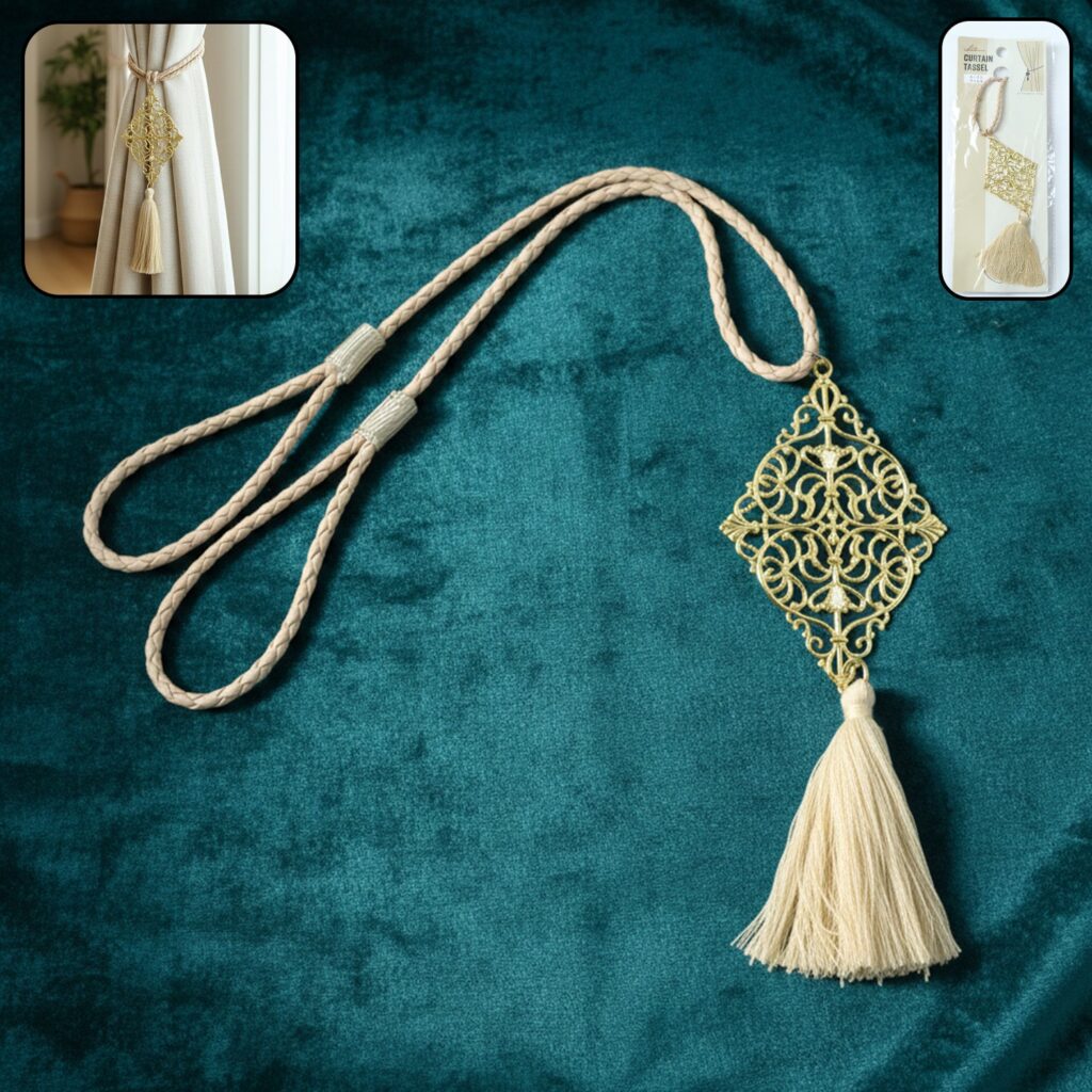 Decorative Curtain Tieback Tassel with Braided Rope