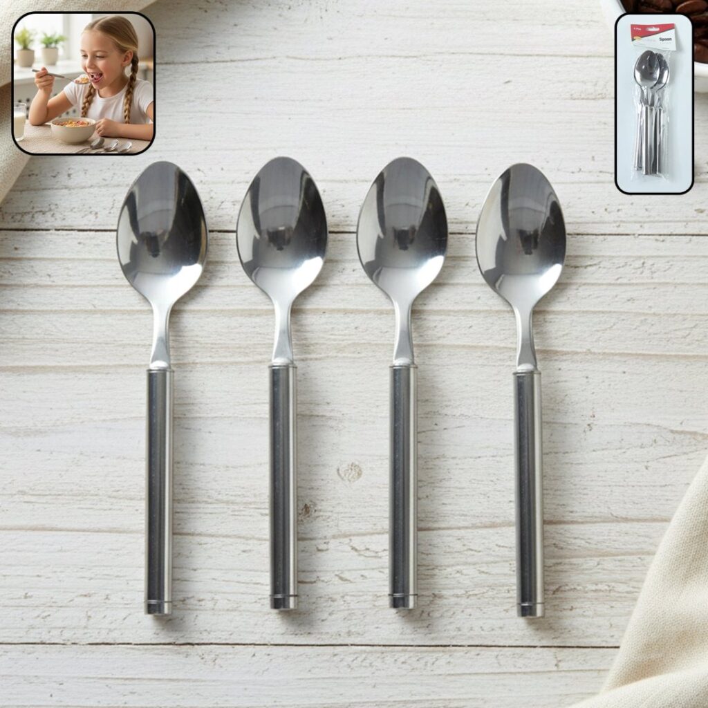 4 piece stainless steel dinner spoon set