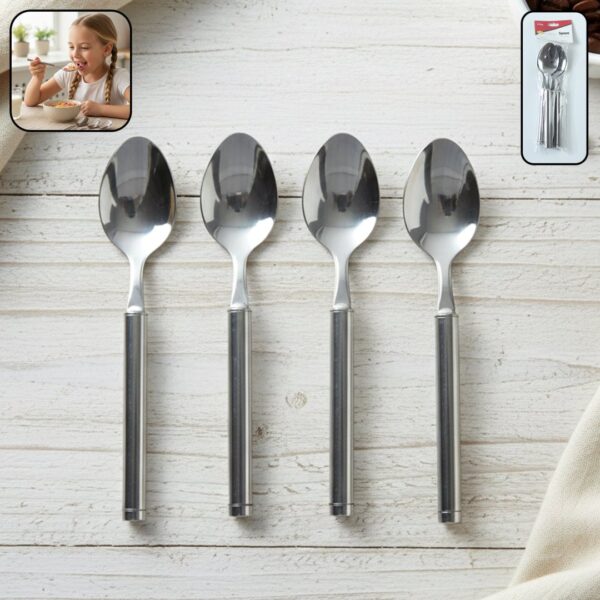 4 piece stainless steel dinner spoon set