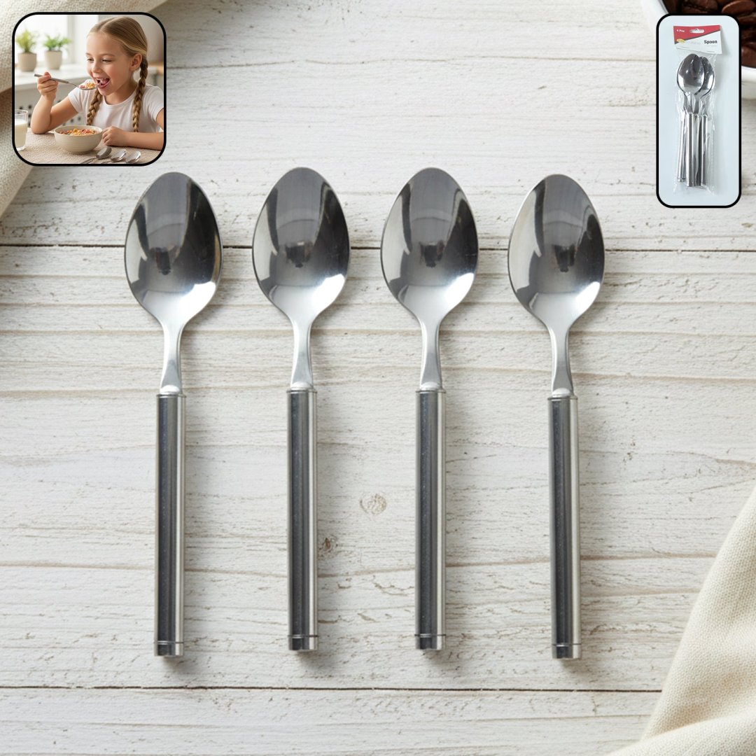 4 piece stainless steel dinner spoon set
