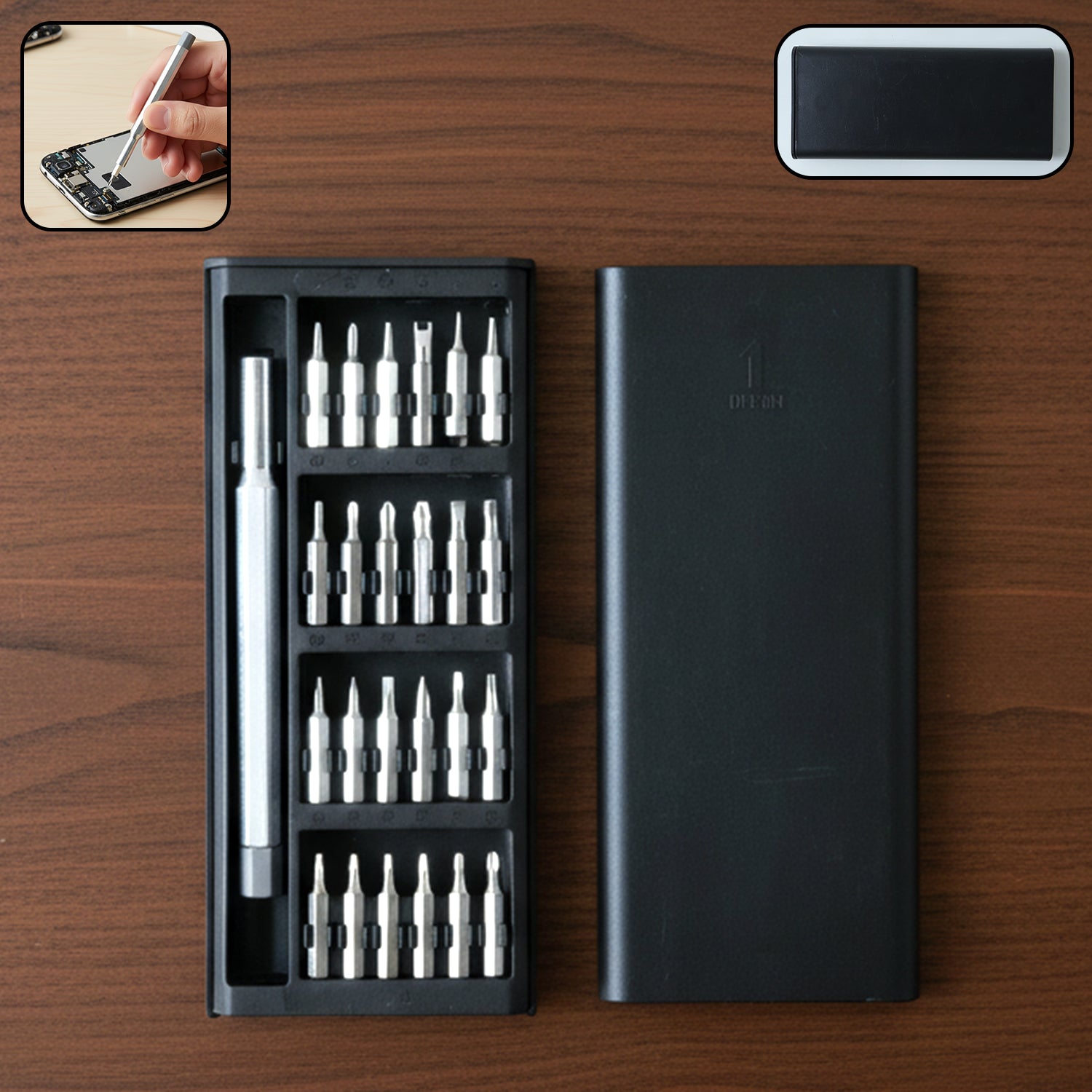 01_ce0d4dfe-2c92-4cf3-adb4-9e14e2b5d6f3.jpg Aluminium 24 in 1 Precision Screwdriver Tool Kit Set (1 Set) - Image 1