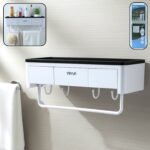 Wall Mounted Multifunctional Bathroom Storage Rack (1 Pc)