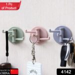 180° Rotating Punch-Free 3-Hook Sticky Hook – 1 Pc - Image 5