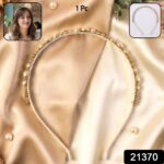 Premium Pearl & Crystal Embellished Hair Band (1 Pc) - Image 2