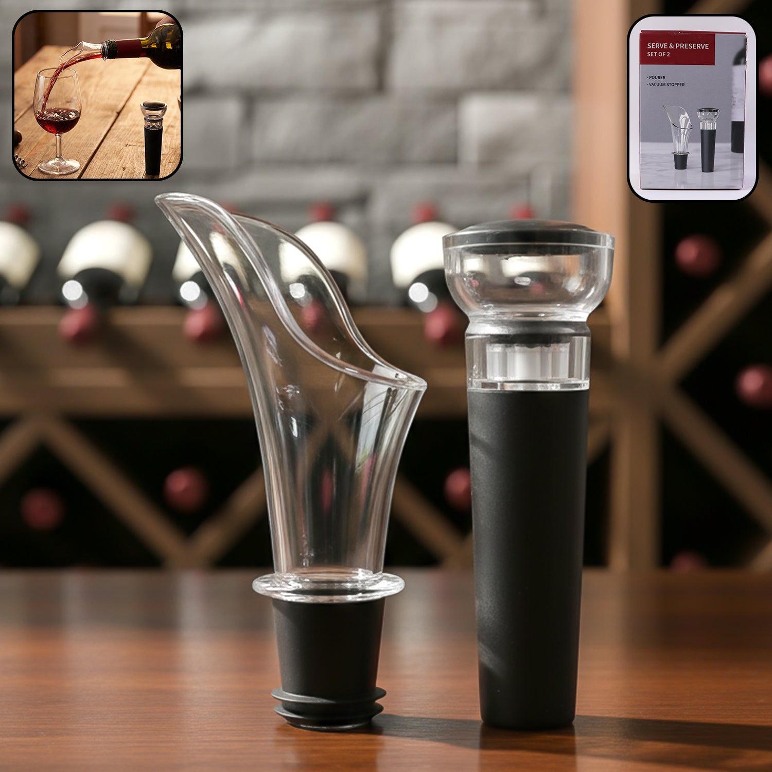 01_ec40f30d-49b1-4634-949a-8446010a77e0.jpg Premium Wine Pourer and Vacuum Bottle Stopper Set