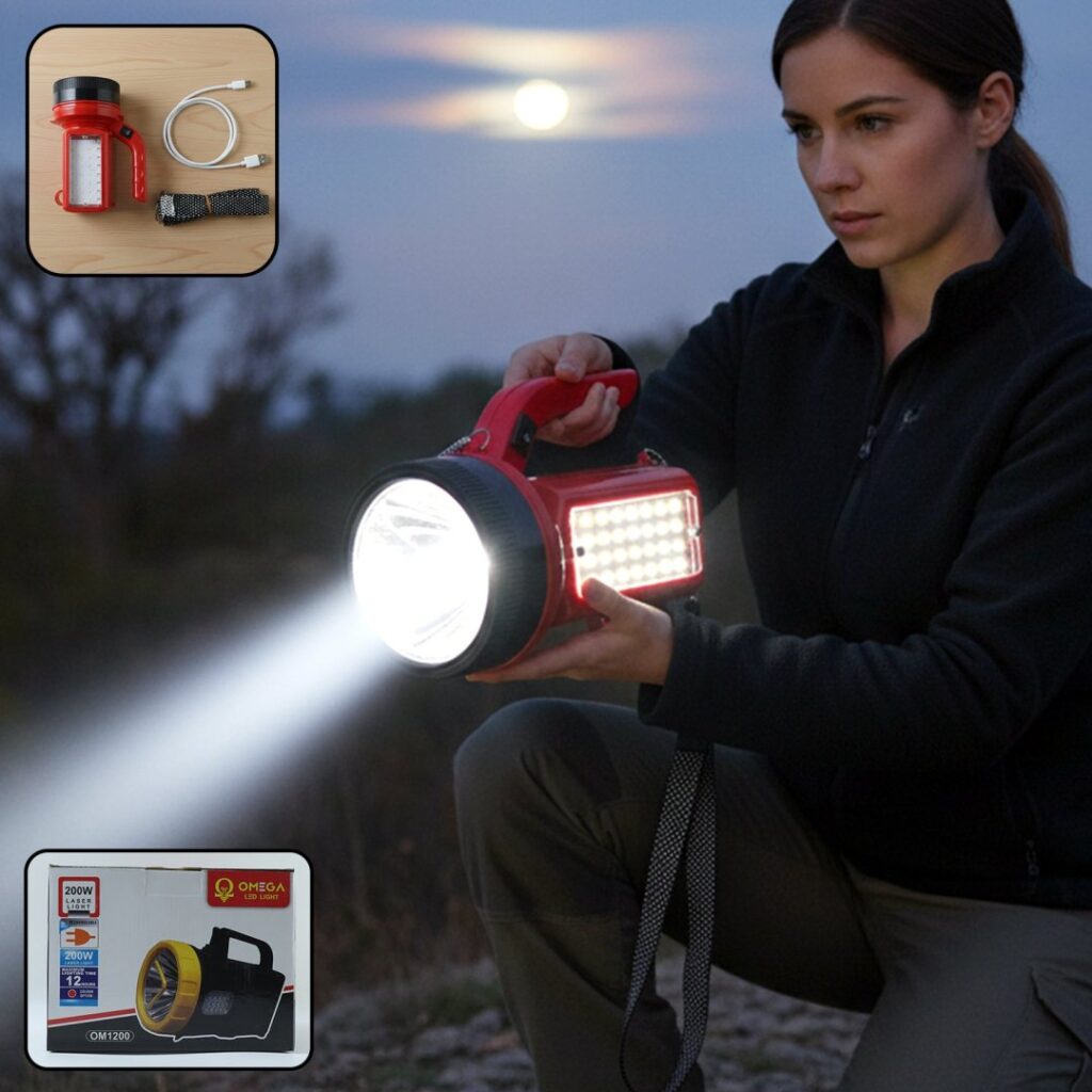 OMEGA 200W High Power Rechargeable LED Torch Light