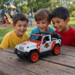 Kids Dinosaur Hunter Off-Road Friction Powered Toy Jeep Car (1 Pc)