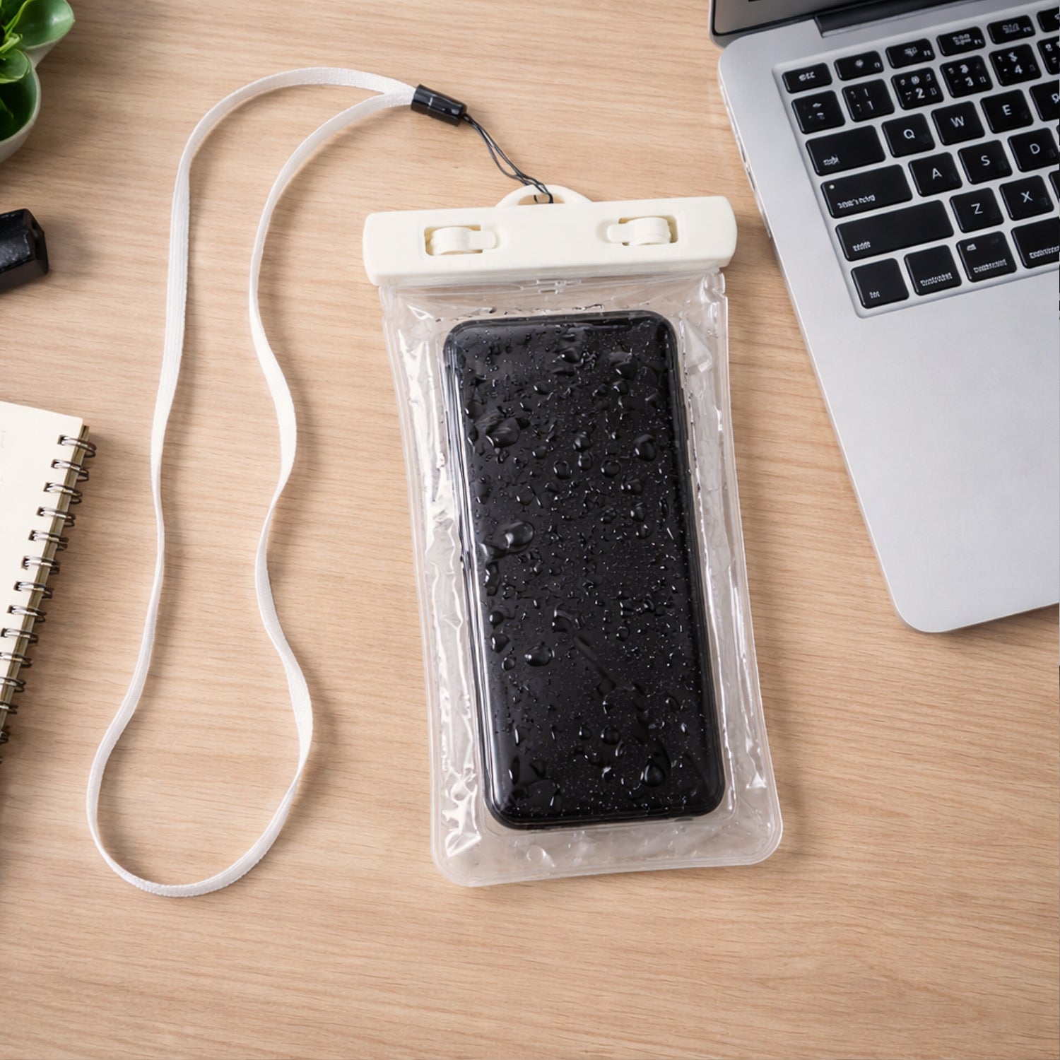 White Waterproof Phone Pouch Bag