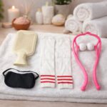 Complete self care and relaxation combo set with neck massager and eye mask