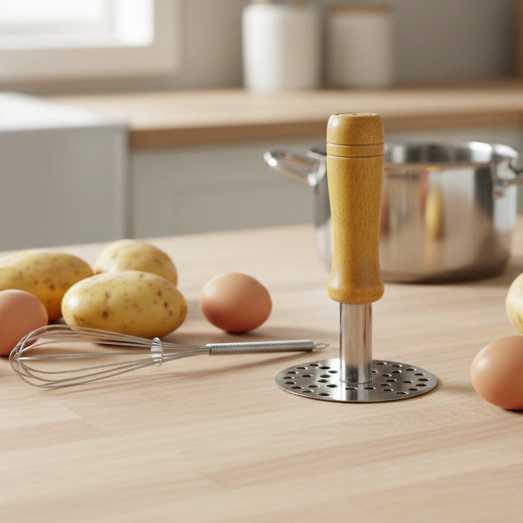 Stainless Steel Whisk and Potato Masher Combo Set