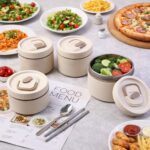 Bento Style Lunch Box Set with Multiple Containers & Carry Bag