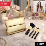 4 in 1 Portable Makeup Brush Set with Storage Pouch - Image 2