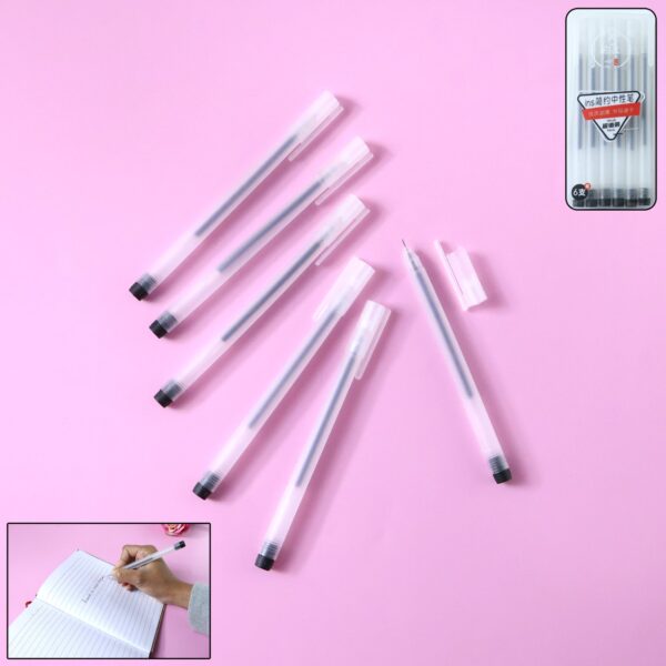 Transparent Smooth Writing Black Gel Pens Set