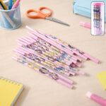 Set of 50 cartoon printed wooden pencils