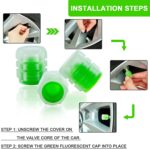 Luminous Tyre Valve Caps – Glow-in-the-Dark Air Stem Covers (4 Pcs / Mix Colour) - Image 6