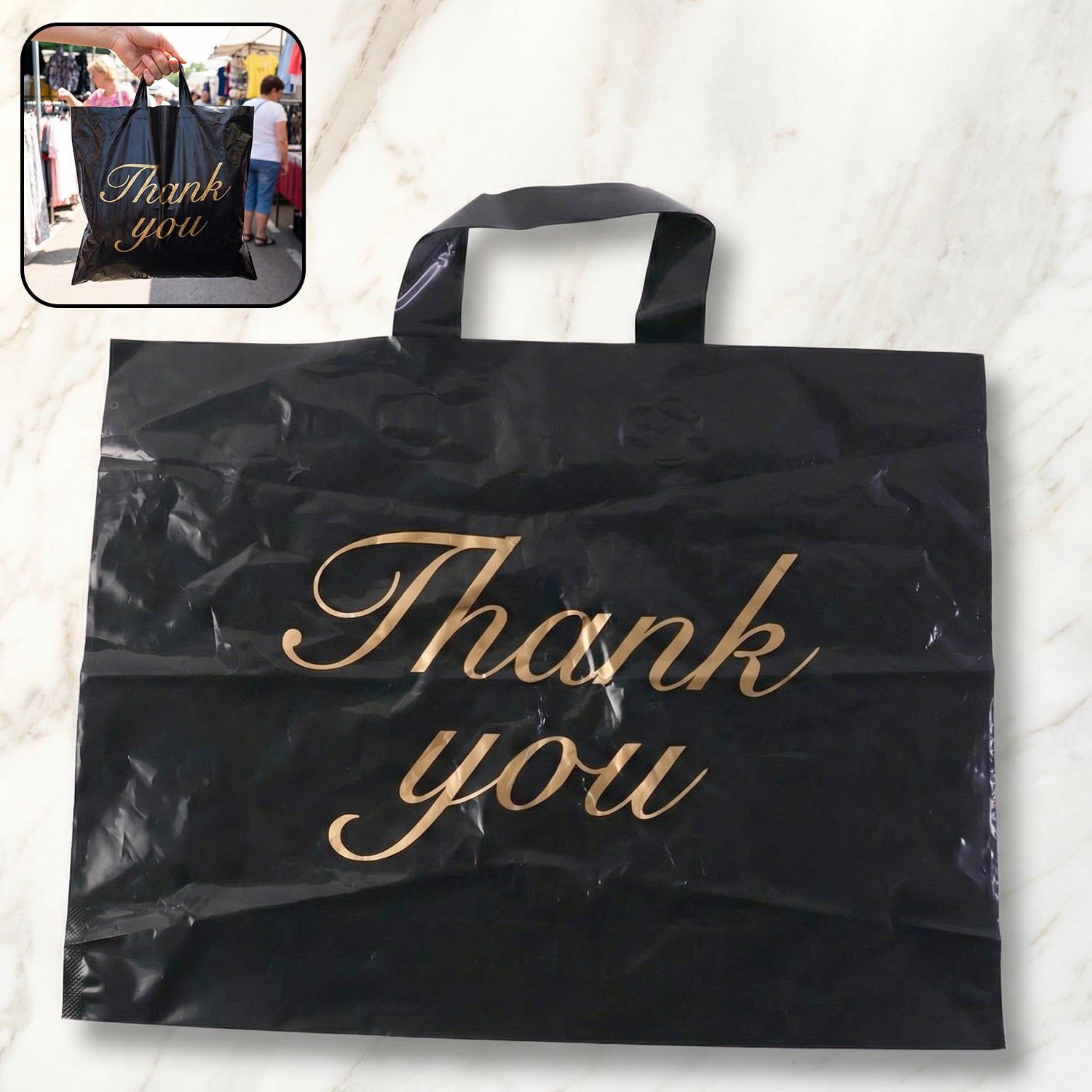 Premium Thank You Printed Carry Bag for Retail Stores