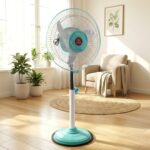 12V DC Hybrid Pedestal Table Fan with Plug and Play IEC C13 Power Cable - Image 6