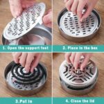 Stainless Steel Mosquito Coil Stand with Smoke Vent Lid (1 Pc) - Image 5