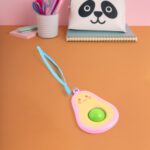 Cute Avocado-Shaped Mini Push Pop Keychain Toy with Strap (1 Pc) - Image 11