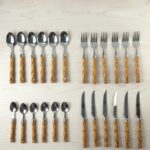 Stainless Steel Cutlery Set with Wooden Finish Handle (24 Pc Set) - Image 7