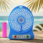 Portable Rechargeable Mini Table Fan With LED Light And Battery (1 Pc) - Image 8
