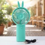 Cute Bunny Ear Design Portable USB Rechargeable Mini Handheld Fan (1 Pc) - Image 5