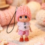 Cute Mini Doll Keychain Soft Knitted Cap Girl Charm Keyring (1 Pc / Mix Color) - Image 7