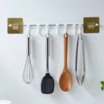 Wall Mounted Adhesive Kitchen Utility Hook Rack (1 Set) - Image 3