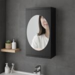 Wall Mounted Black Rotating Storage Cabinet Organizer (1 Pc, 22x42 Cm) - Image 3