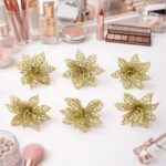 Glitter Flower Hair Clip Set (6 Pc Mix Color Set) - Image 7