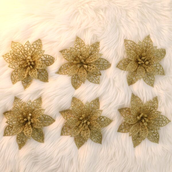 Glitter Flower Hair Clip Set in Mixed Colors